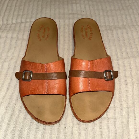 Kork Ease Downey Leather Slide Salmon Brown Buckle Size 9 Women’s - Picture 2 of 7